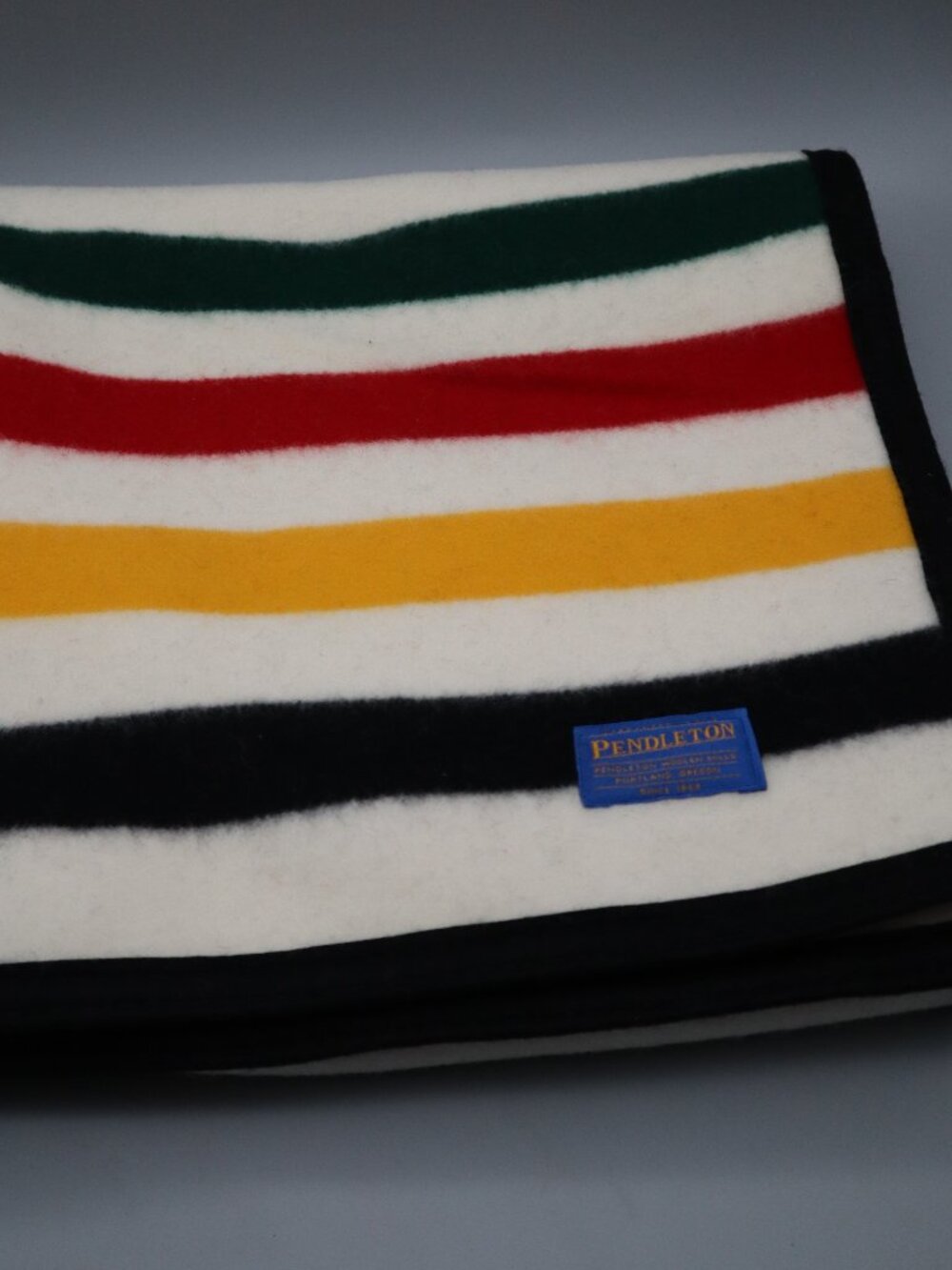 Pendleton Glacier National Park Multi-Stripe Wool Throw Blanket Lap Crib 44"x30"